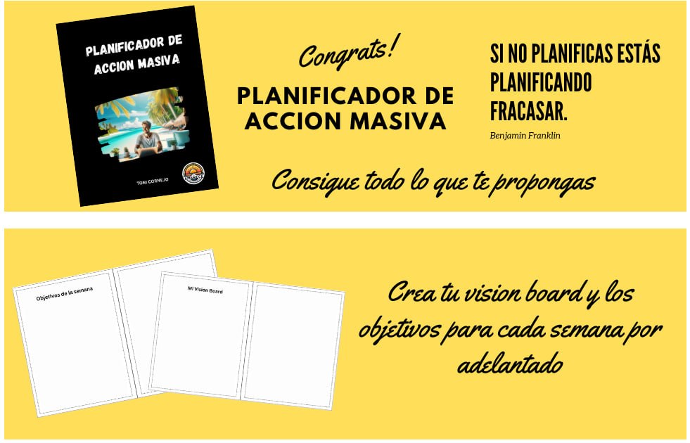 Beneficios y páginas del planificador